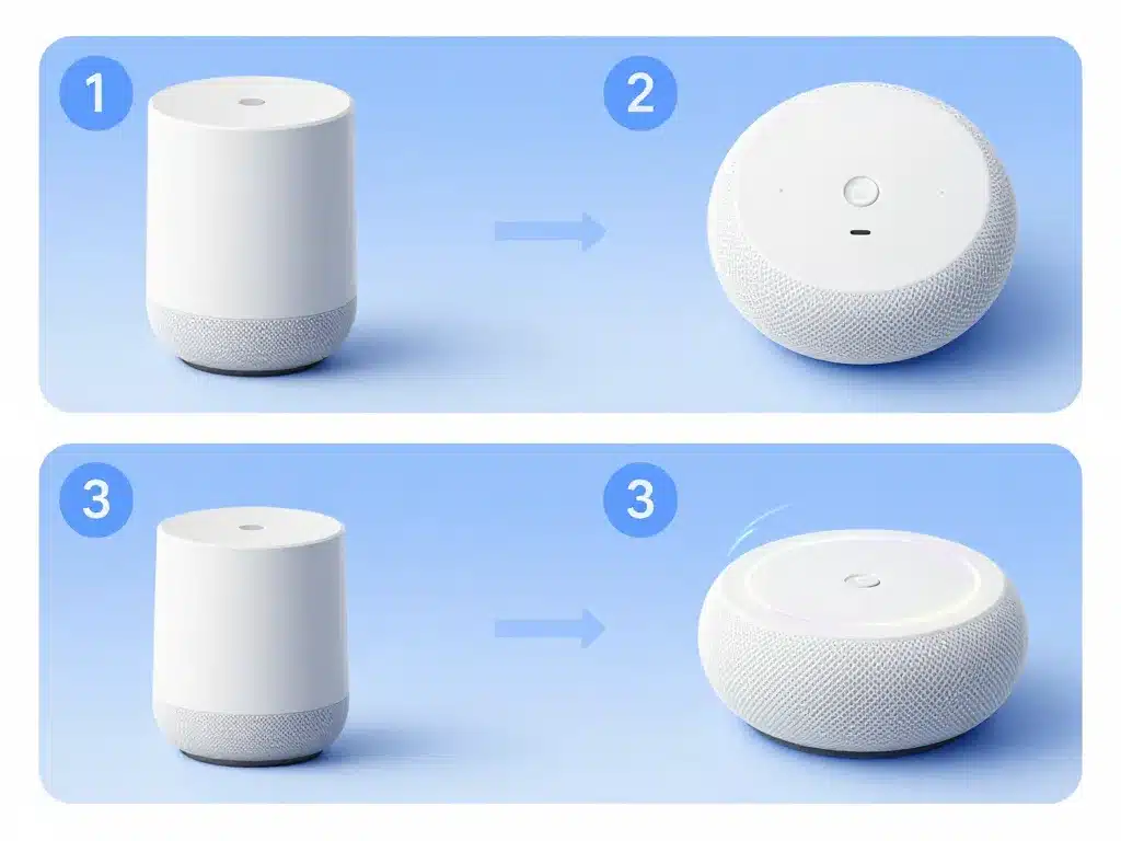 reinitialiser google home mini schema des etapes