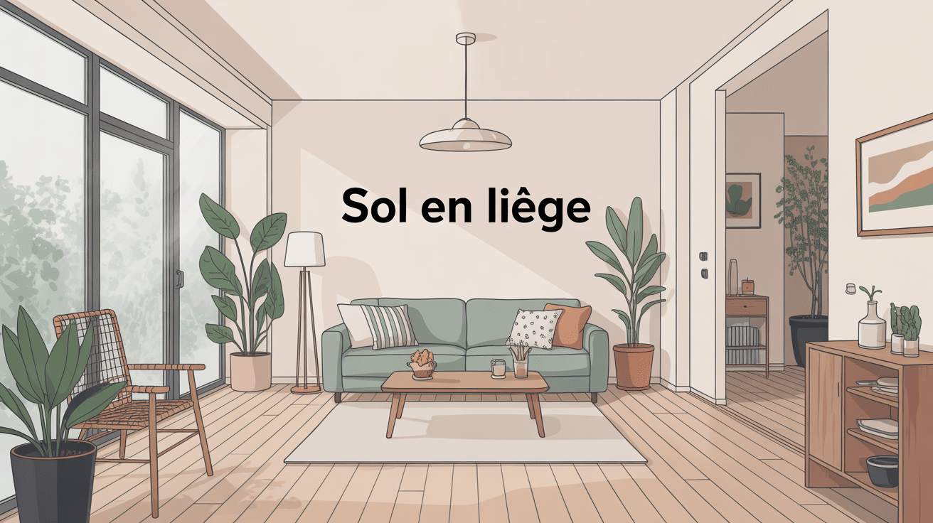 Illustration d'un intérieur avec sol en liège avantages et inconvénients