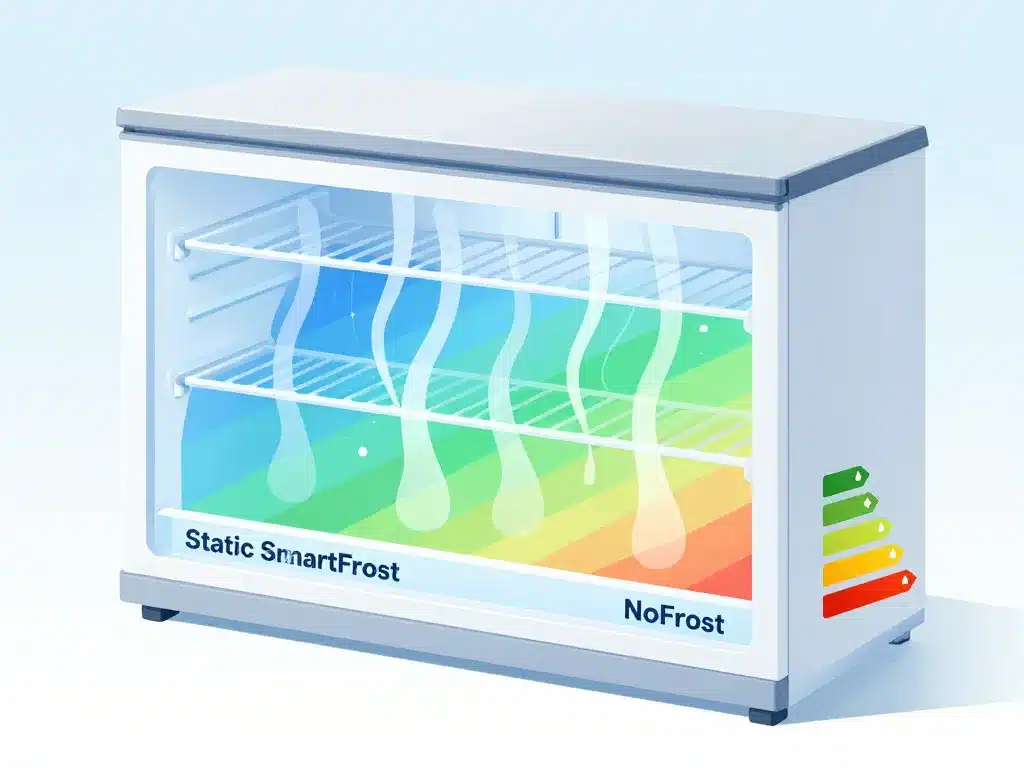 diagramme froid statique SmartFrost NoFrost congélateur top Liebherr