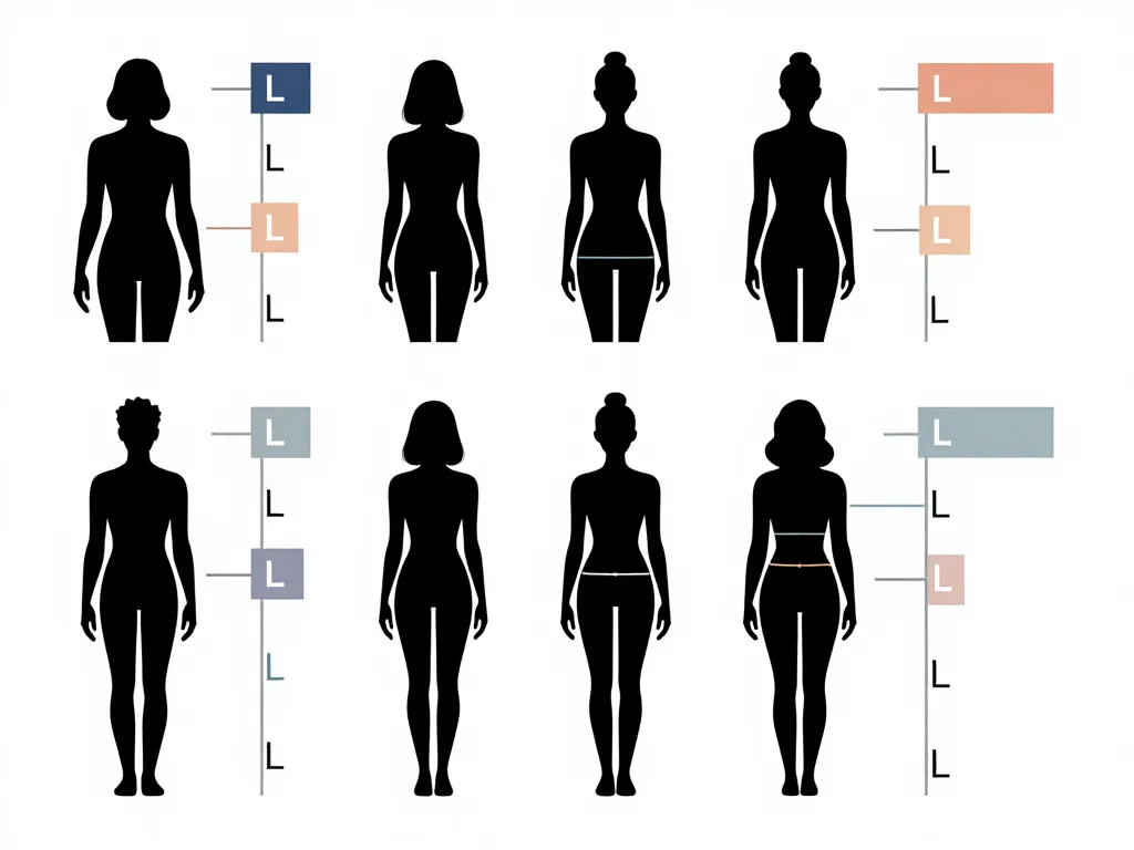 diagramme vetement en l variations tailles