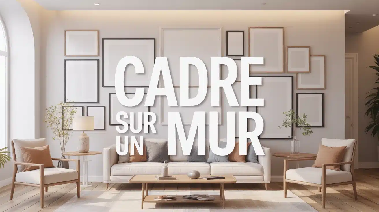 mur blanc avec cadre sur un mur stylisé