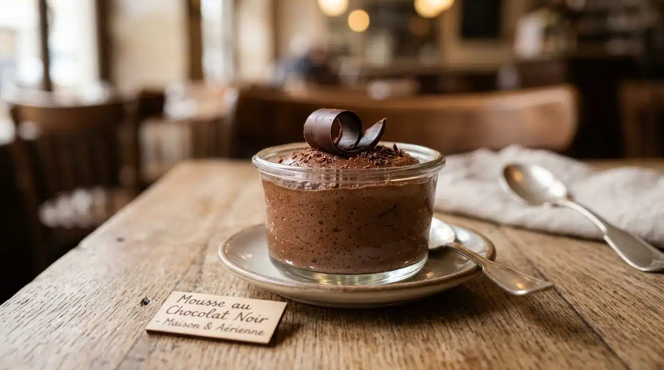 Mousse au chocolat onctueuse dans une verrine