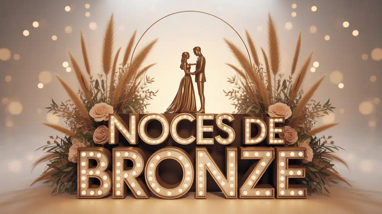 Illustration noces de bronze couple alliage cuivre