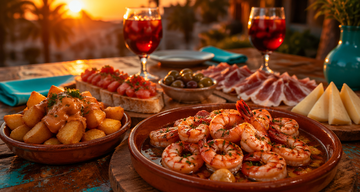 recette des tapas espagnol sur table