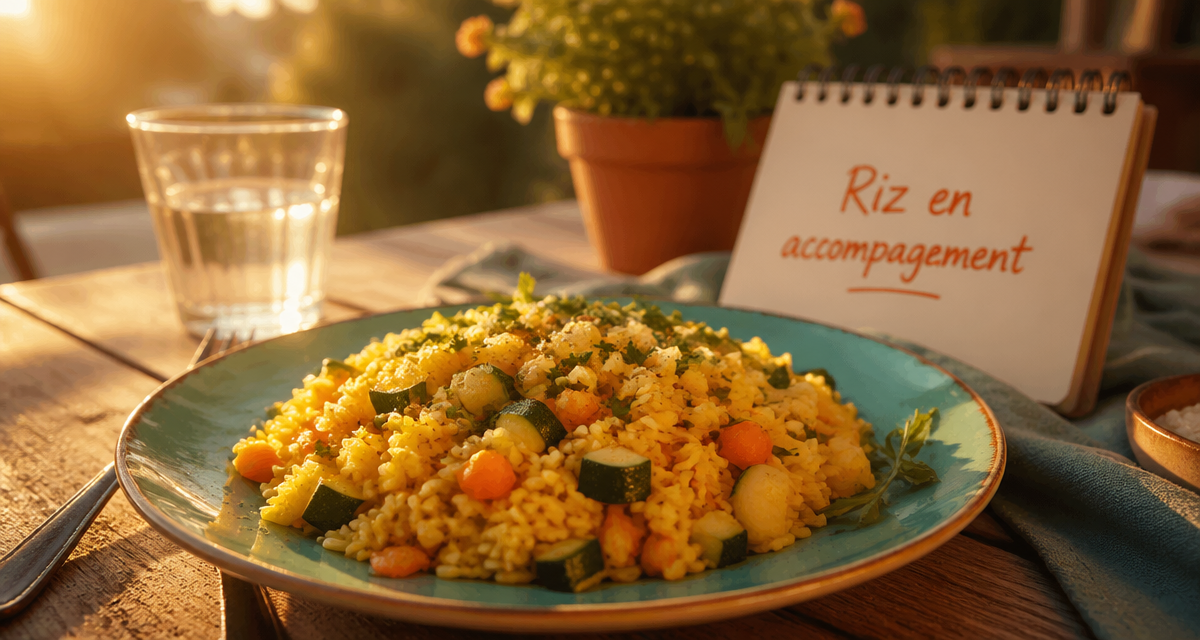 Riz en accompagnement recettes, plat pilaf légumes au soleil