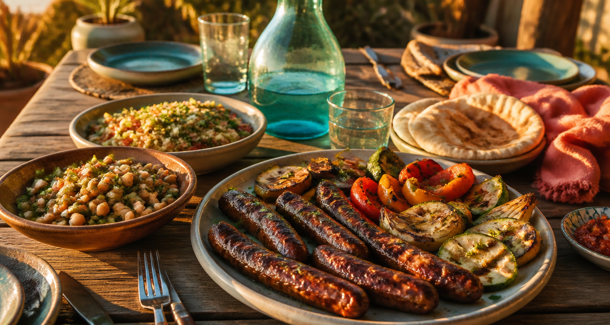 Accompagner merguez avec légumes et salades