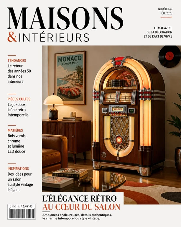 Jukebox vintage dans un salon rétro