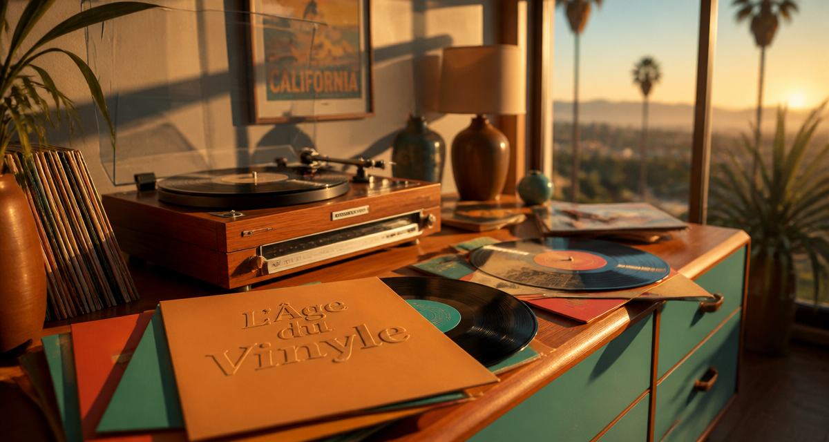 tourne disque vintage bois ambiance rétro
