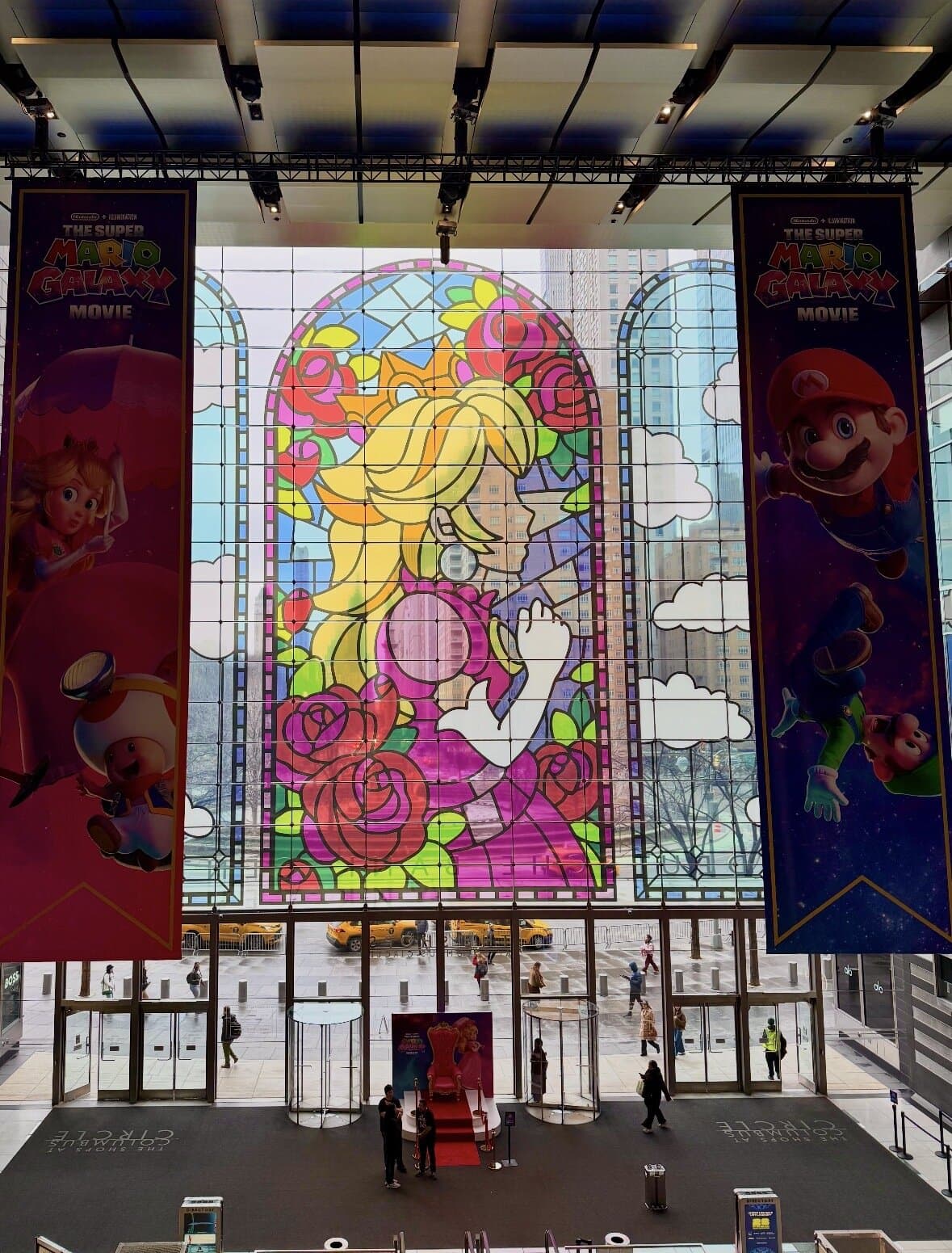 Princess Peach Stained Glass NYC at Columbus Circle (Mario Promotion)