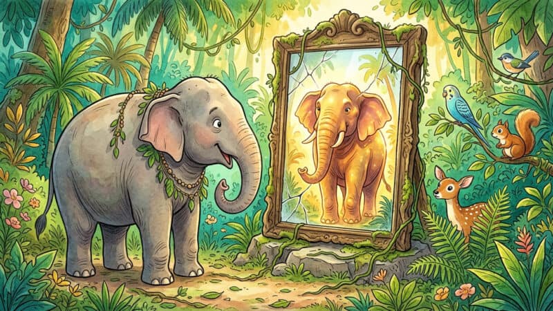 हाथी और दर्पण: आत्मविश्वास की अनोखी कहानी