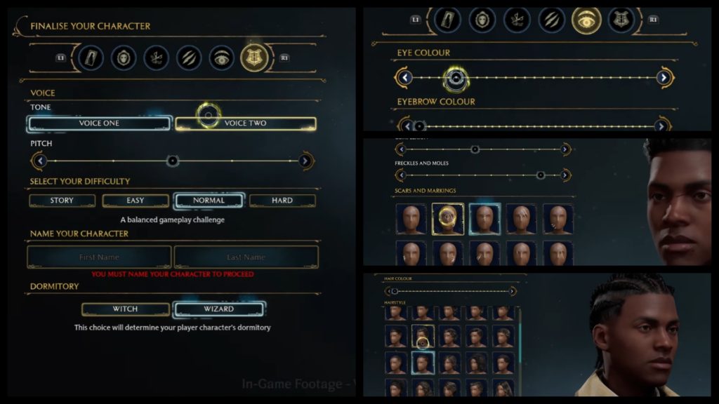 hogwarts legacy ui customization and character