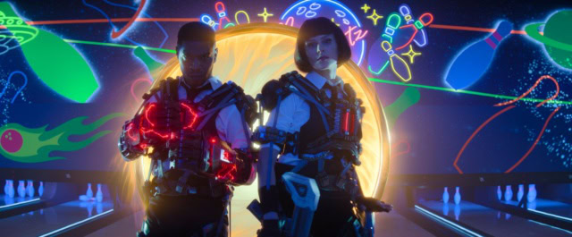L-R: Scott Mescudi as Agent Mason and Ellie Taylor as Agent Willoughby