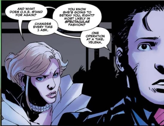 Yelena warning Bucky not to trust Val in Thunderbolts #2