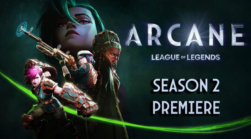 Arcane season 2, premiere review banner featuring characters from the series