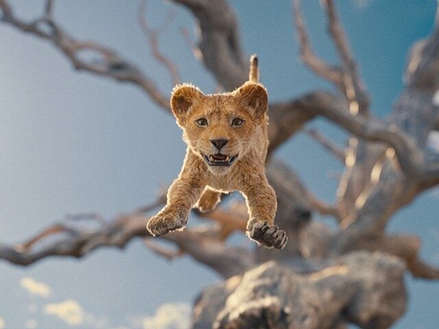 Mufasa the lion king. Falling out of a tree