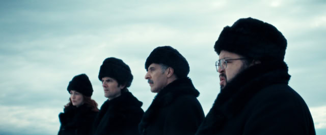 Helly, Mark, Irving and Dylan in Severance Season 2 (L-R: Britt Lower, Adam Scott, John Turturro, Zach Cherry)
