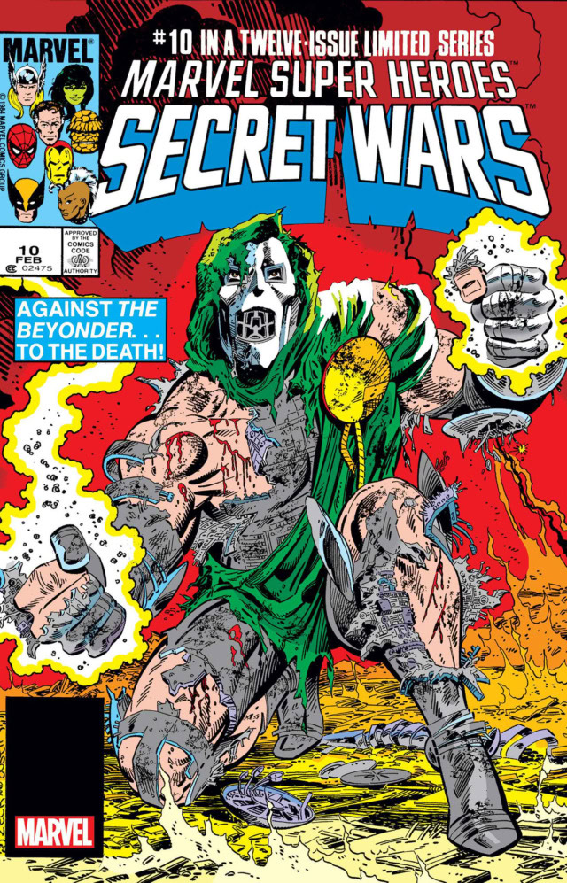 Doctor Doom on the cover of 1984's Secret Wars
