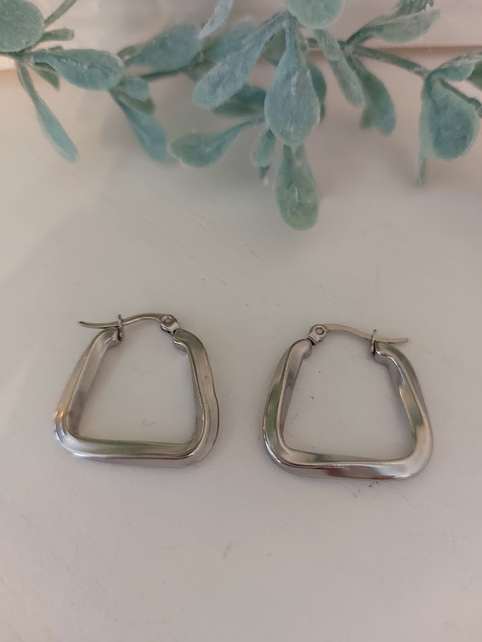 Ατσάλινα Σκουλαρίκια κρίκοι silver