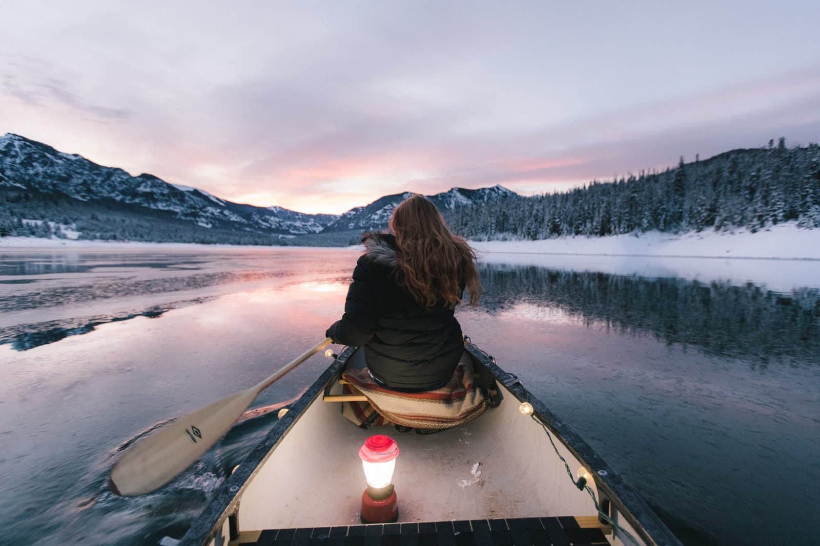 lady in a boat going on a journey