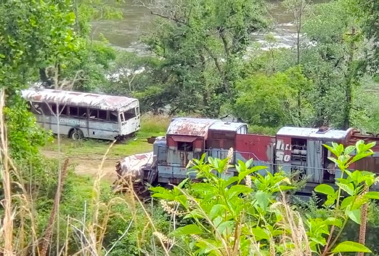 Zoom View of Fugitive Train Wreck