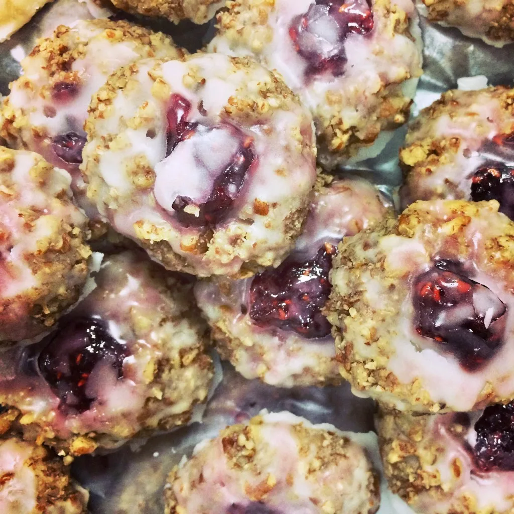 raspberry thumb print cookies