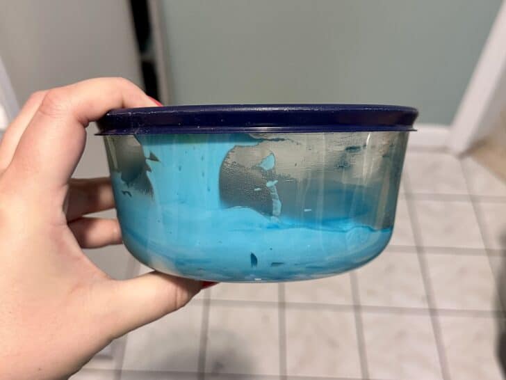 4 cup glass pyrex bowl using for storing royal icing