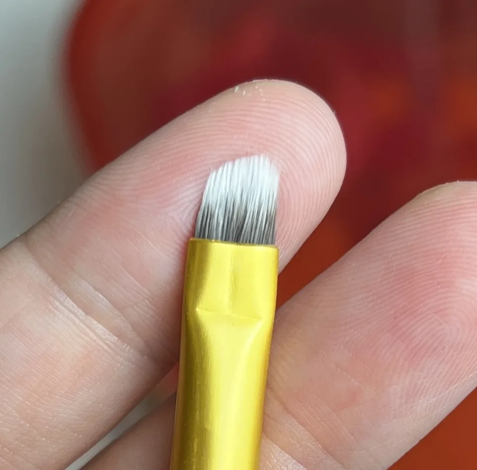 small angled brush for luster dust painting on medium sized areas - one of the best cookie decorating supplies you can buy