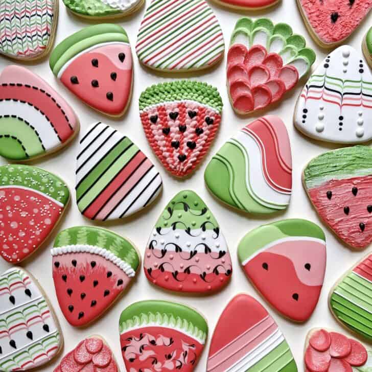 example of cookie decorating: watermelon cookies