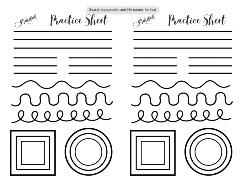 Cookie Decorating Practice Sheets + Piping Tips & Tricks