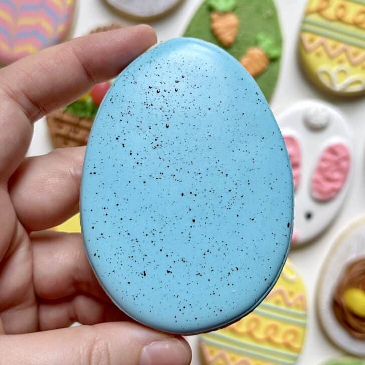 easter egg sugar cookie decorated with royal icing