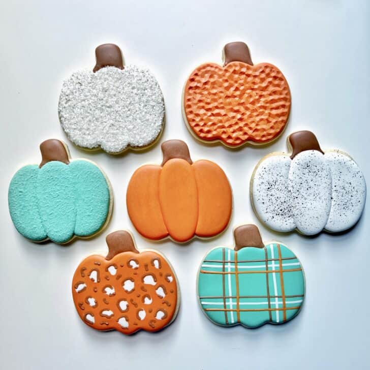 Easy Pumpkin Decorated Cookies with royal icing