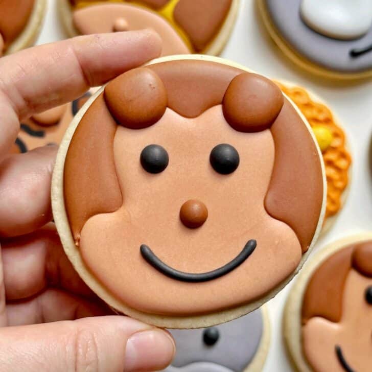 monkey Cookies decorated with royal icing