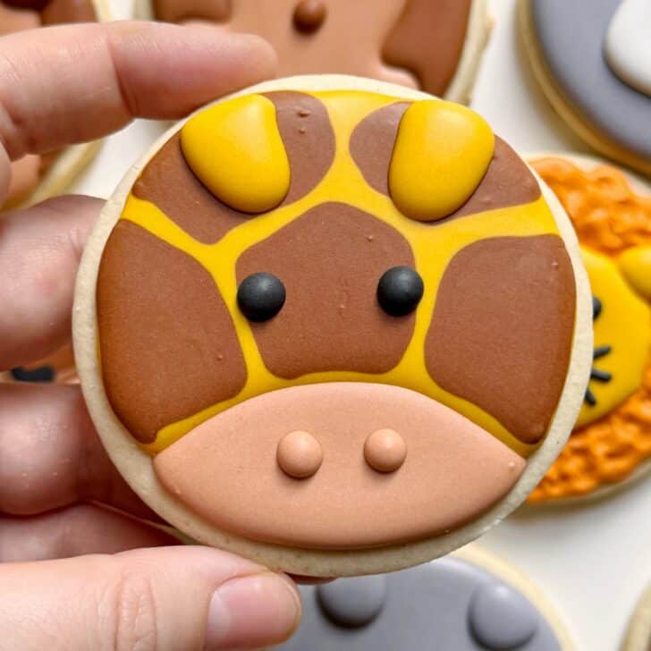 giraffe Cookies decorated with royal icing