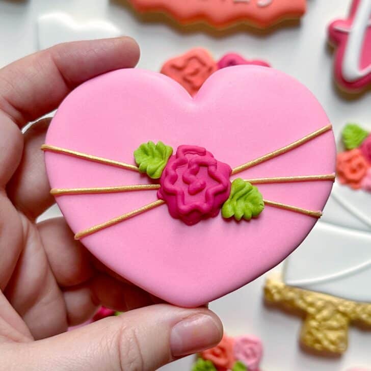 heart bridal shower cookies decorated with royal icing
