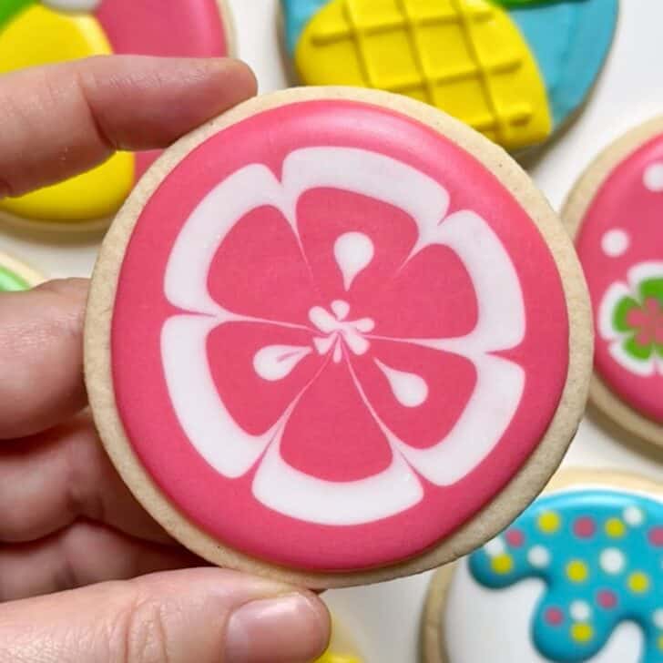 grapefruit Cookies decorated with royal icing