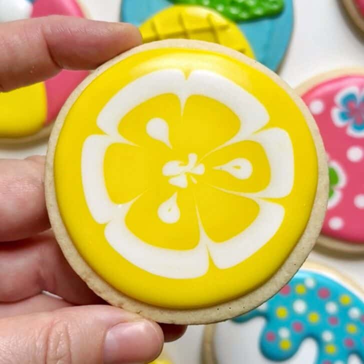 lemon Cookies decorated with royal icing