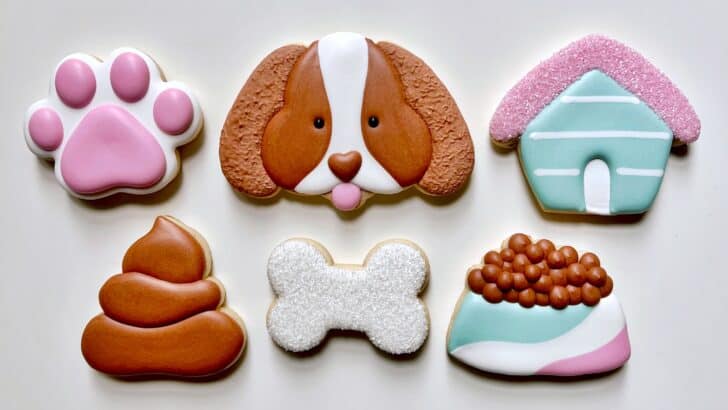 Dog Sugar Cookies decorated with royal icing