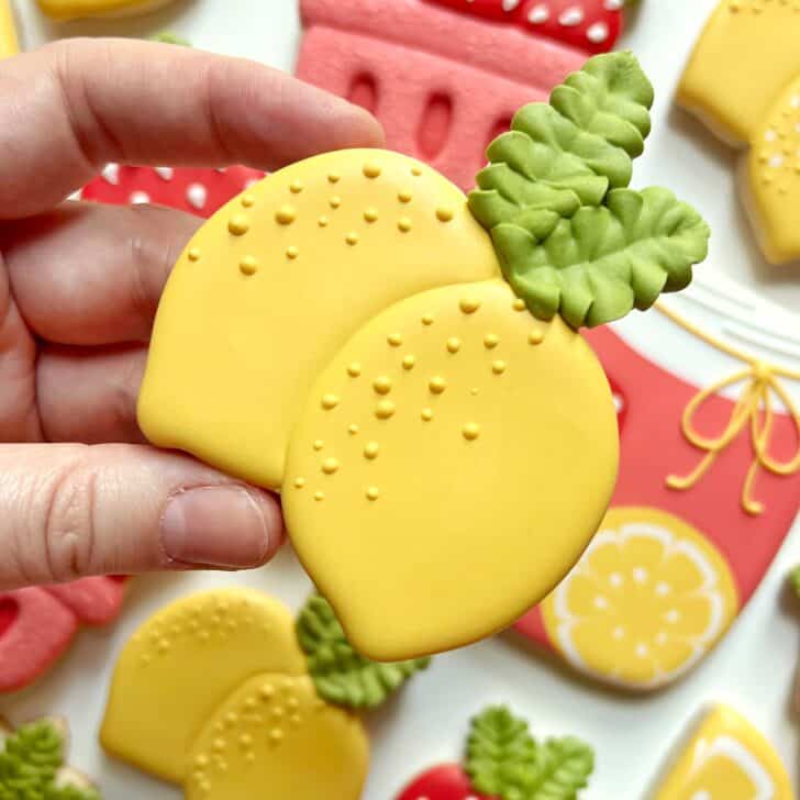 lemon Cookies decorated with royal icing