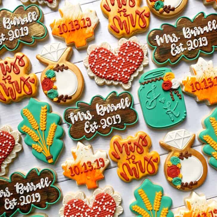 monogram cookies decorated with royal icing