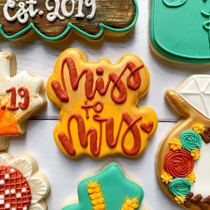 miss to mrs cookies decorated with royal icing