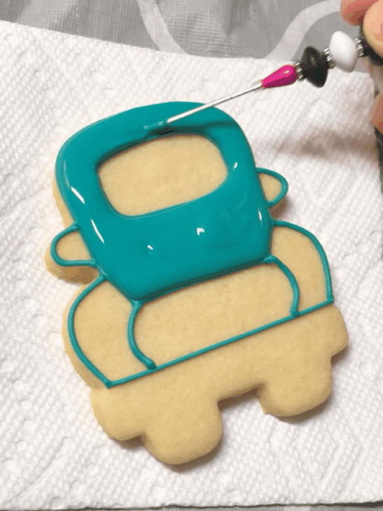 how to decorate pumpkin truck cookies with royal icing
