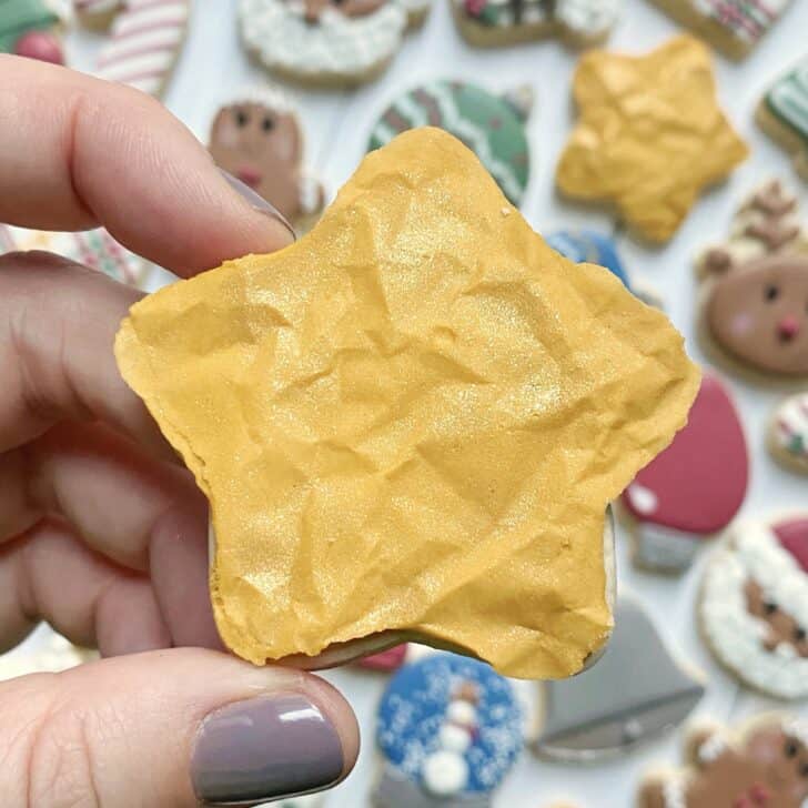 christmas star cookies decorated with royal icing