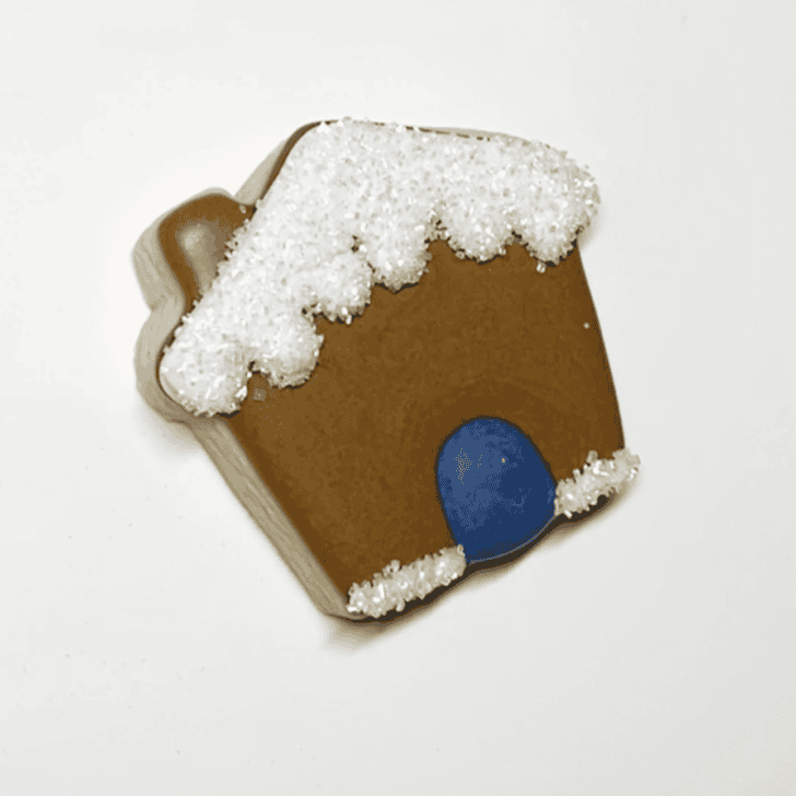 step by step decorating instructions for Mini Gingerbread House Cookies