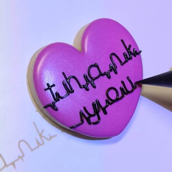 how to decorate thank you cookies decorated with royal icing