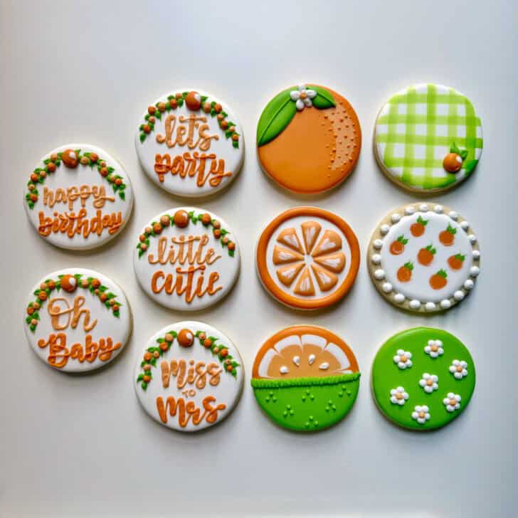 cutie cookies decorated with royal icing