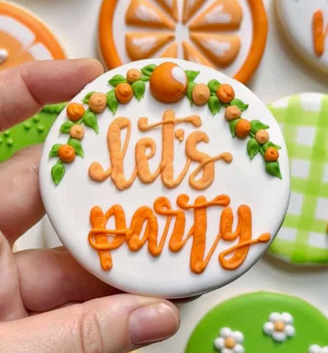 let's party cookie decorate with royal icing
