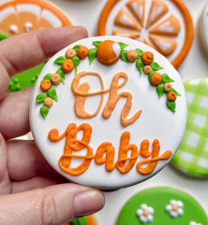 oh baby cookie decorate with royal icing