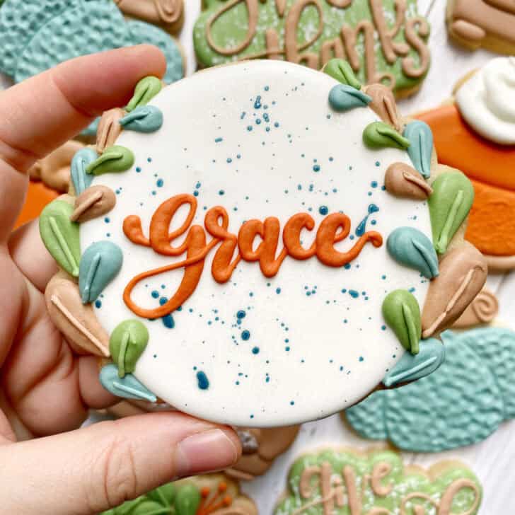 place card Cookies decorated with royal icing
