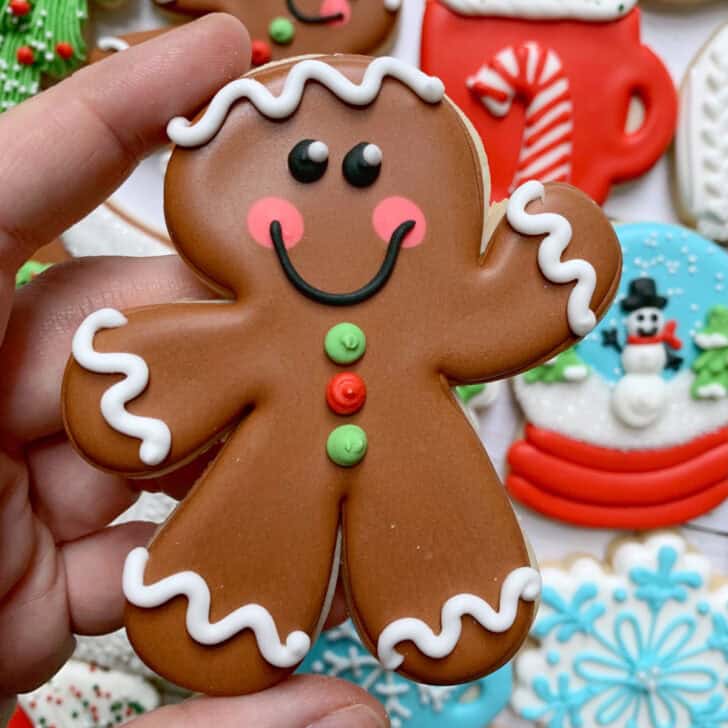 gingerbread man Cookies decorated with royal icing