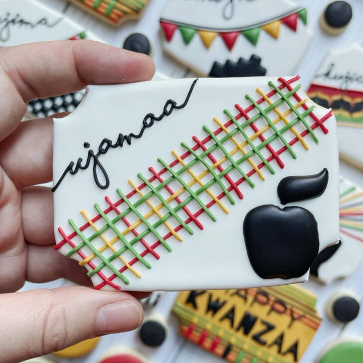 ujamaa kwanzaa cookies decorated with royal icing 